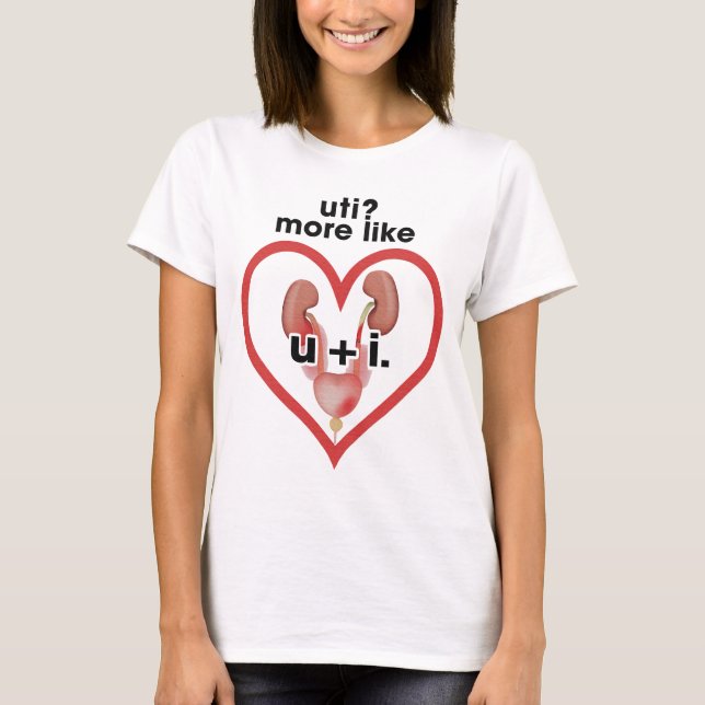 Camiseta Uti mais como U + I Heart Love (Frente)
