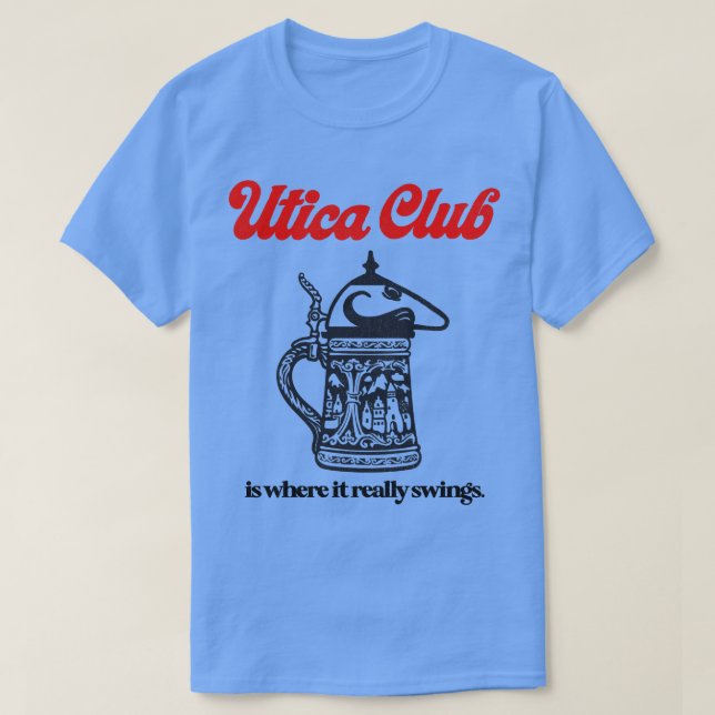 Camiseta Utica Club Swings Beer Retro Defunct Breweriana (Frente do Design)
