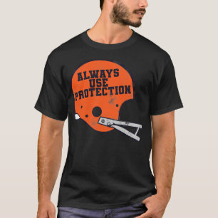 Camiseta Utilizar Sempre Piada de Capacete Fundido de Prote