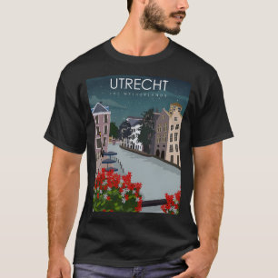 Camiseta Utrecht, Países Baixos, Vintage - Retro Trav Mínim