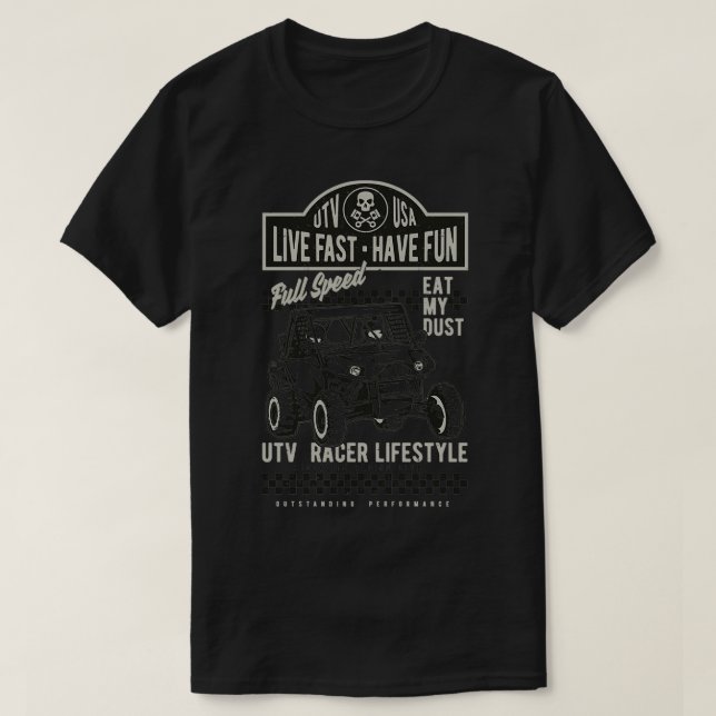 Camiseta UTV SXS Live Fast Divirta-se (Frente do Design)