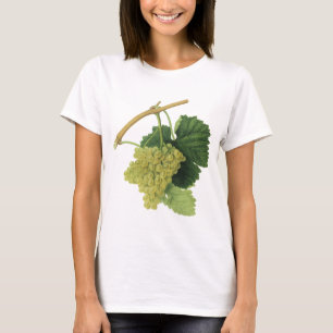 Camiseta Uvas de vinho branco sobre a Comida Vintage