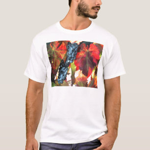 Camiseta Uvas e folhas do tempo de colheita
