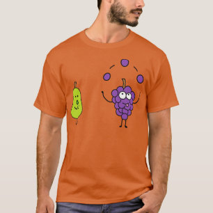 Camiseta Uvas Frutas Engraçadas Fazendo Malabarismo Com Pea