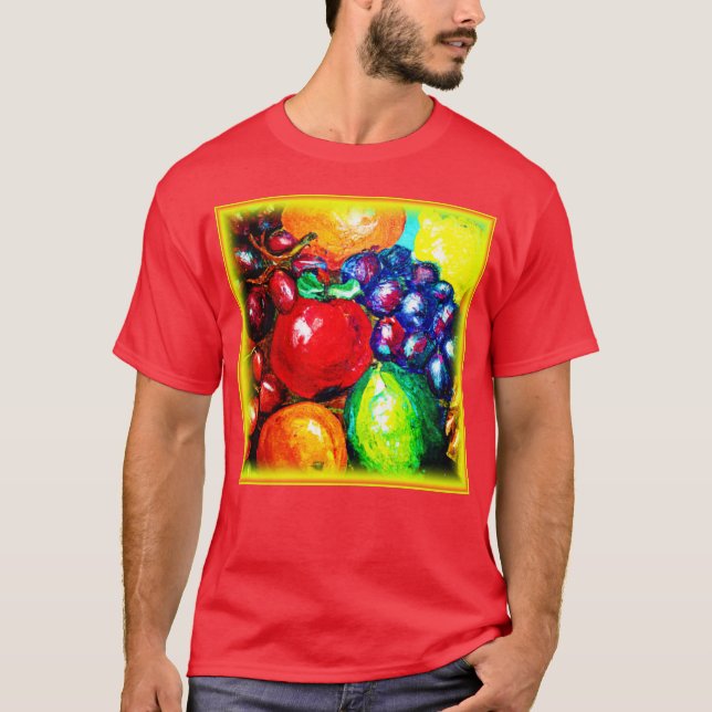 Camiseta Uvas, Limão, Laranja, Frutas De Maçã. Comprar Agor (Frente)