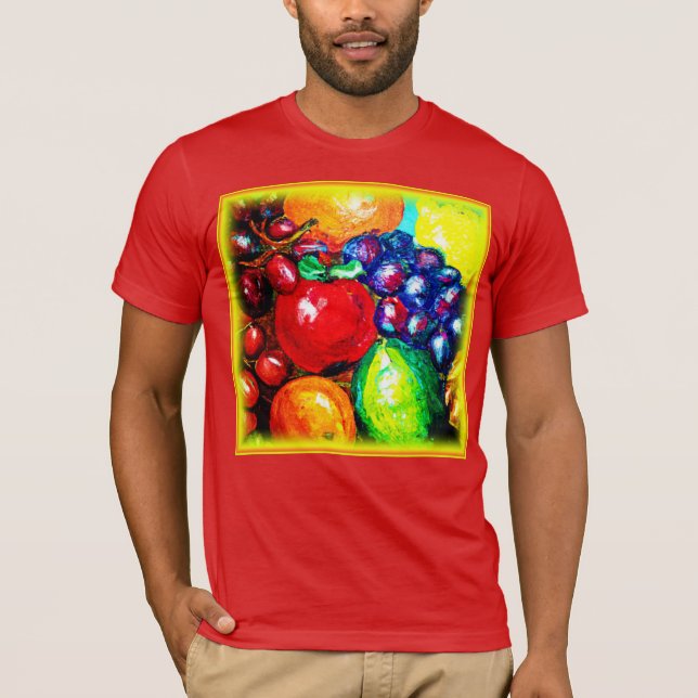 Camiseta Uvas, Limão, Laranja, Frutas De Maçã. Comprar Agor (Frente)