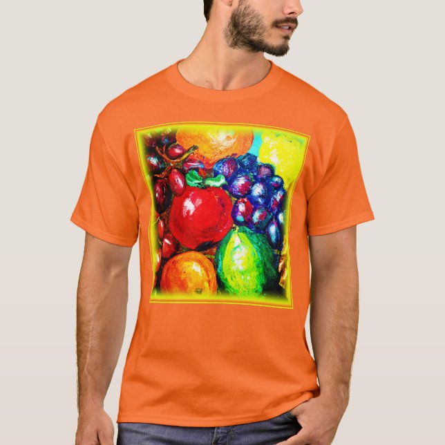 Camiseta Uvas, Limão, Laranja, Frutas De Maçã. Comprar Agor (Frente)
