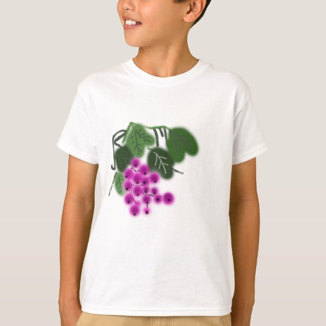 Camiseta uvas roxas e folhas verdes (Frente)