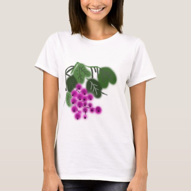 Camiseta uvas roxas e folhas verdes (Frente)