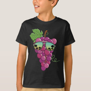 Camiseta Uvas Vermelhas Engraçadas Com Óculos De Sol Com Uv