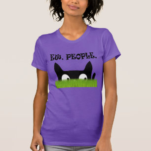 Camiseta Uw Pessoas Engraçadas Gato Gato Mulher de Grama Ve