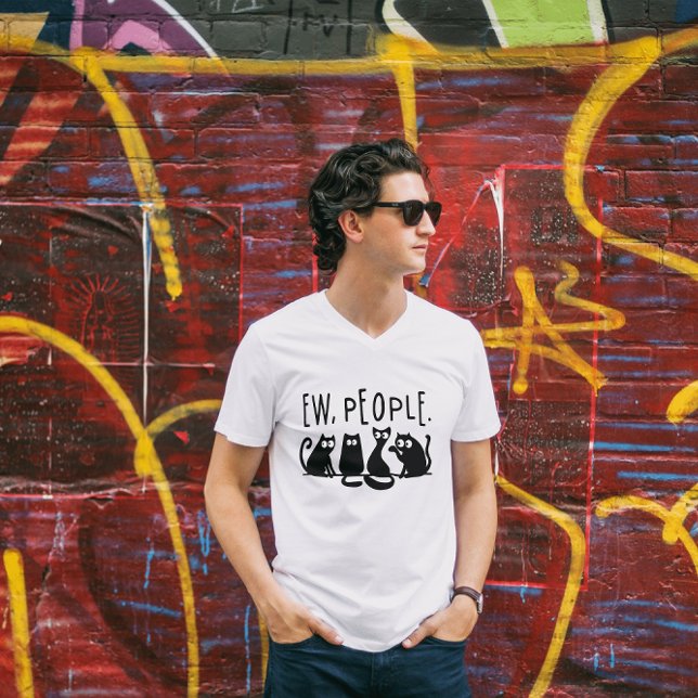 Camiseta Uw Pessoas Engraçadas, Gatos Pretos, T-Shirt (Criador carregado)