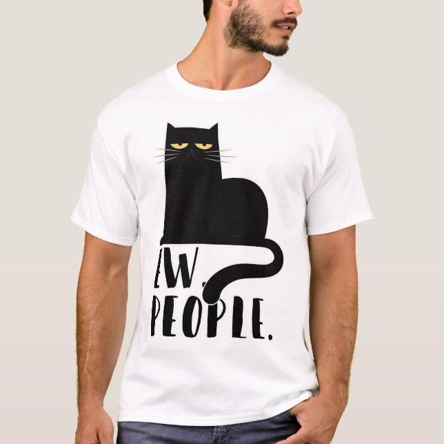 Camiseta Uw Pessoas Engraçadas Presentes De Gato Preto Para (Frente)