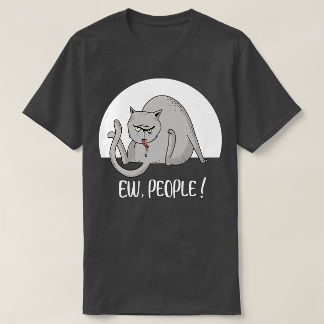 Camiseta Uw Pessoas Engraçado Gato Preguiçoso (Frente do Design)