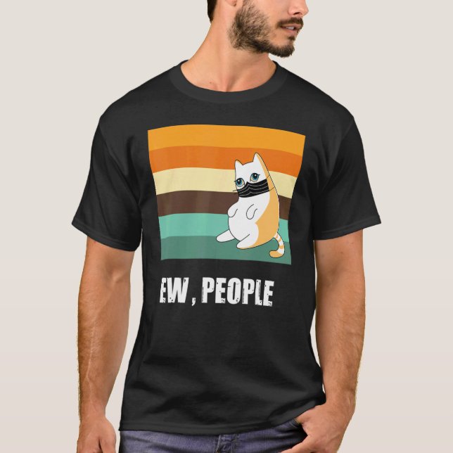 Camiseta Uw Pessoas Gato Bonito Vestindo Bla (Frente)