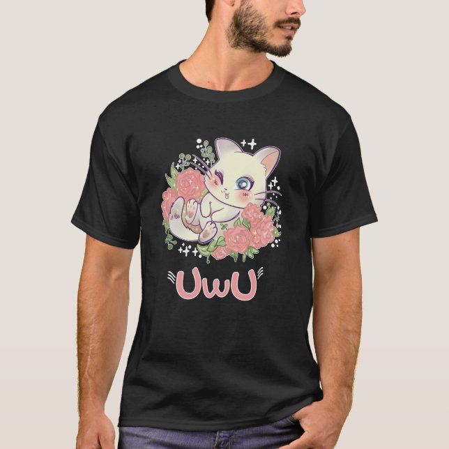 Camiseta Uwu Cat Kwaii Cute Japan Anime (Frente)