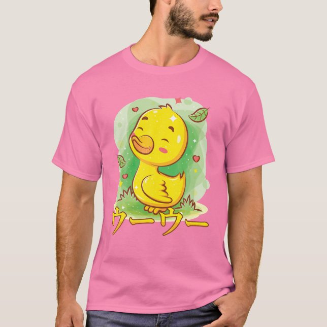 Camiseta Uwu - Cute Kawaii Anime Duck - Otaku Japonês Aest (Frente)