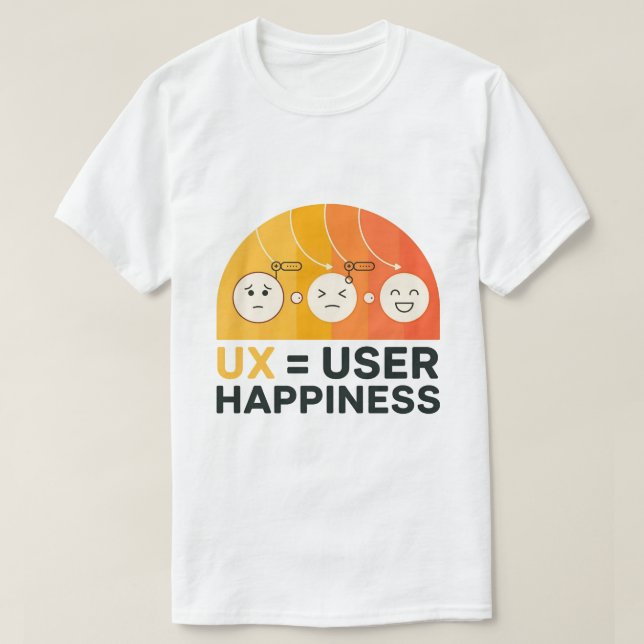 Camiseta Ux é a Felicidade do Usuário Engraçado pelo Ui/Ux  (Frente do Design)