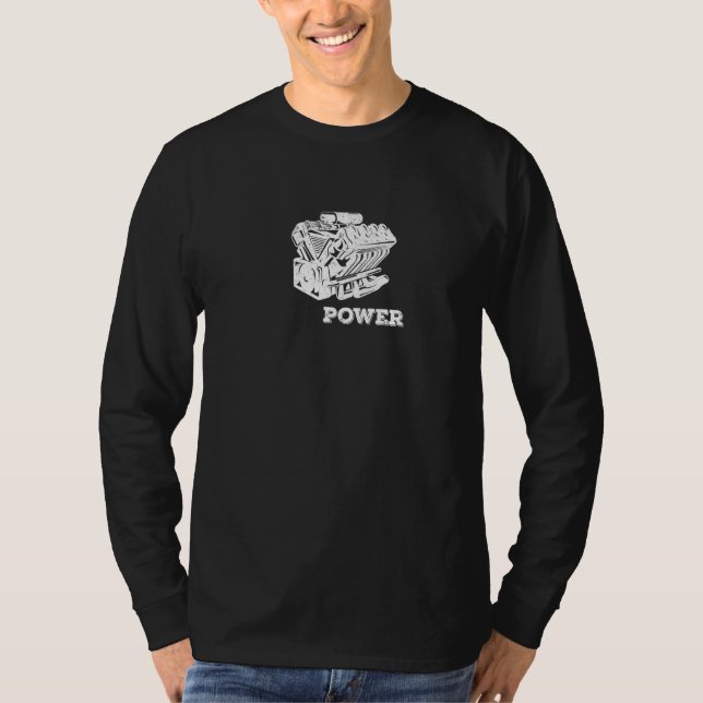Camiseta V8 Bloco De Motor Para Oito Ventiladores De Cilind (Frente)