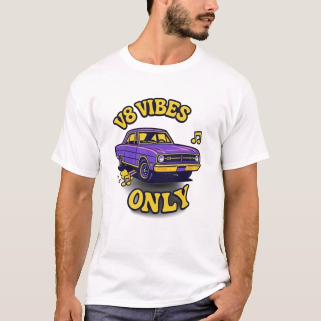 Camiseta V8 Vibes Apenas 1968 Dodge Dart GTS T-Shirt (Frente)