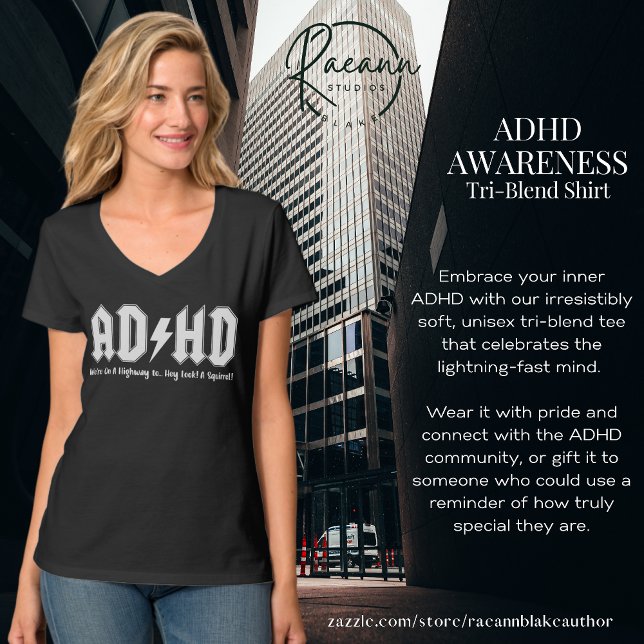 Camiseta V ADHD Conscientização da Saúde Mental (Criador carregado)