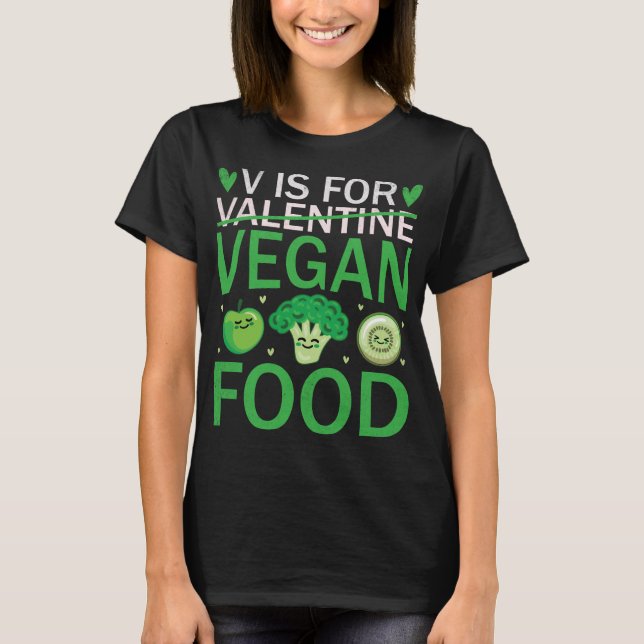 Camiseta V É Para Comida Vegan Vegetariana (Frente)