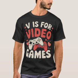 Camiseta V É Para Jogos De Vídeo Dia Dos Namorados Engraçad