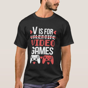 Camiseta V É Para Jogos De Vídeo Namorada Engraçada Gamer