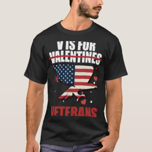 Camiseta V é para o Dia de os namorados dos Veteranos para