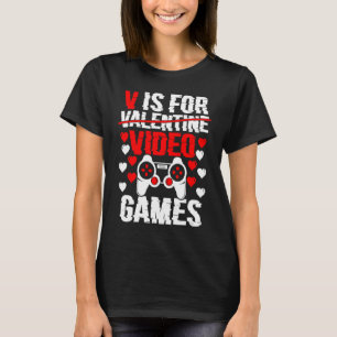 Camiseta V É Para O Dia Dos Namorados De Jogos De Vídeo Jo