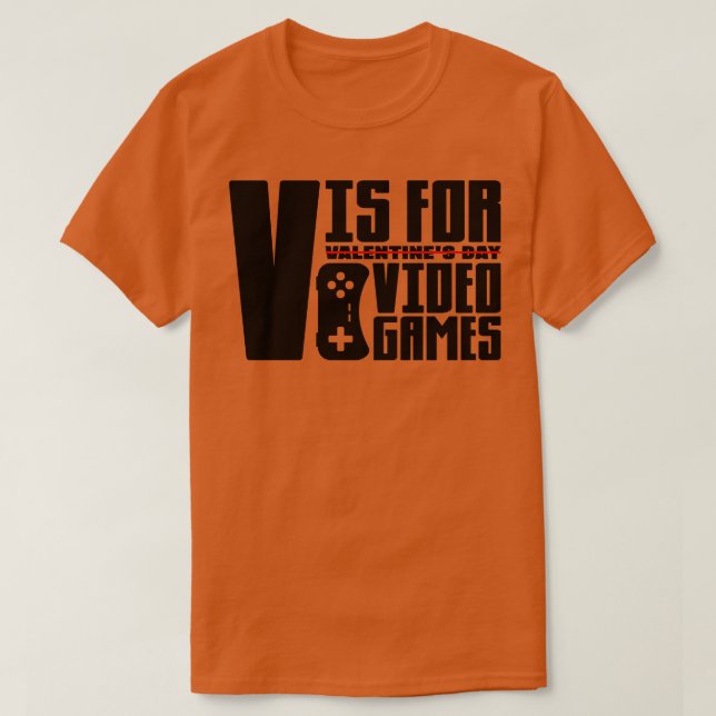 Camiseta V é para os Videos games 1 (Frente do Design)