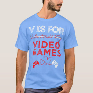 Camiseta V É Para Presente De Dia Dos Namorados De Jogos De