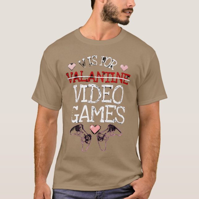 Camiseta V é para Presente de Dia dos Namorados Divertido d (Frente)