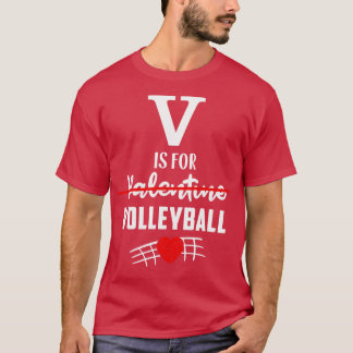 Camiseta V é para Valente de Voleibol Engraçado de Voleibol