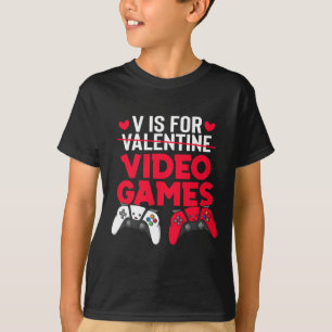 Camiseta V É Para Video Games Dia Dos Namorados Engraçado P