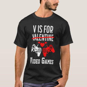 Camiseta V É Para Video Games Dia dos Namorados Gamer Boy