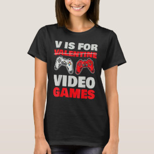 Camiseta V É Para Video Games Do Dia Dos Namorados Jogo Do