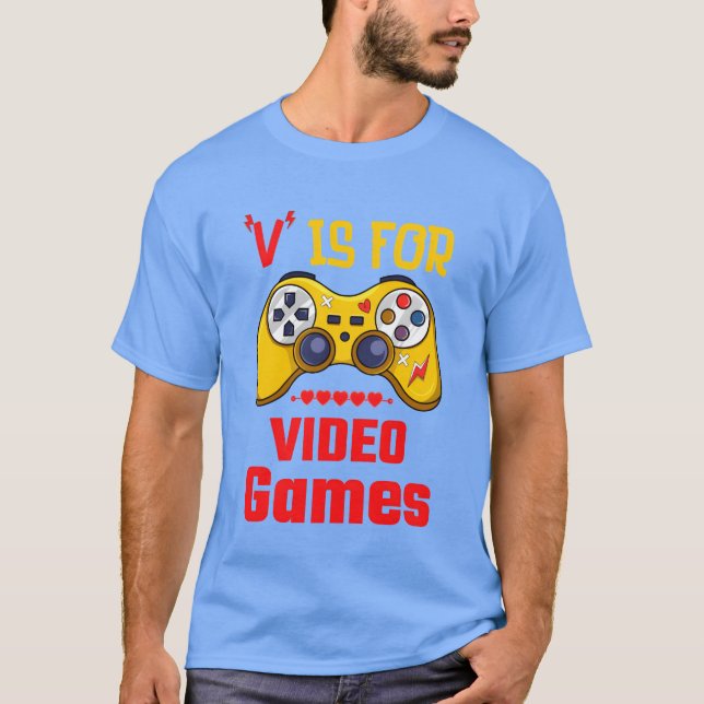 Camiseta V É Para Video Games Presente engraçado para jogad (Frente)