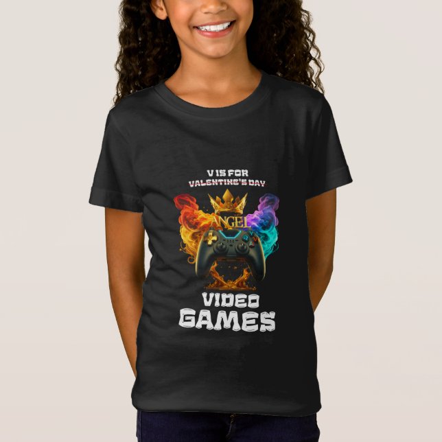 Camiseta V É Para Videos games - Dia de os namorados (Frente)