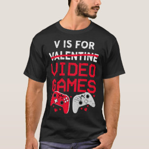 Camiseta V É Para Videos games Dias de os namorados Engra
