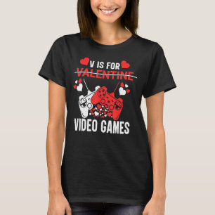 Camiseta V é para Videos games Dias de os namorados Gamer M