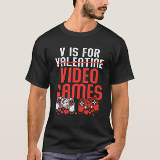 Camiseta V É Para Videos games Engraçado Dia de os namorado