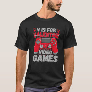 Camiseta V É Para Videos games Engraçado Dia de os namorado