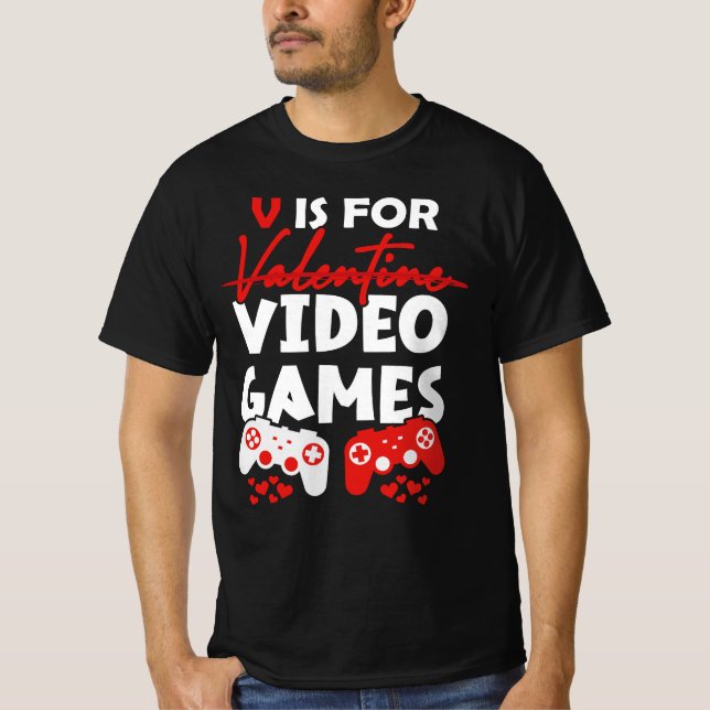 Camiseta V É Para Videos games Engraçado Gamer De Dias de o (Frente)