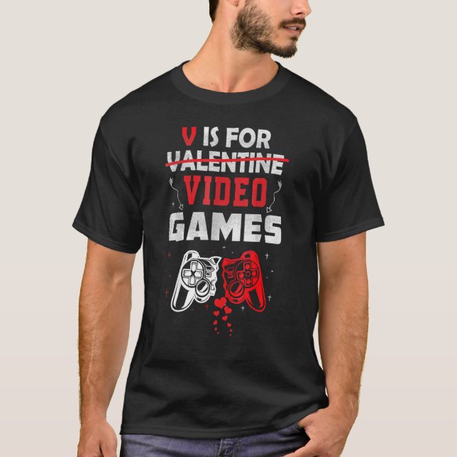 Camiseta V É Para Videos games Engraçado Jogador Para Rapaz (Frente)