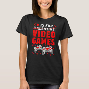 Camiseta V É Para Videos games Engraçados Dia de os namorad