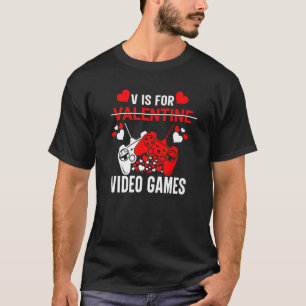 Camiseta V É Para Videos games Engraçados Dia de os namorad