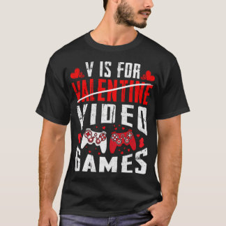Camiseta V É Para Videos games Engraçados Gamer Boys Valent