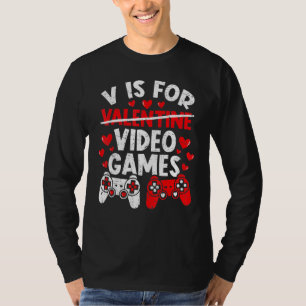 Camiseta V é para Videos games Gamer Boys