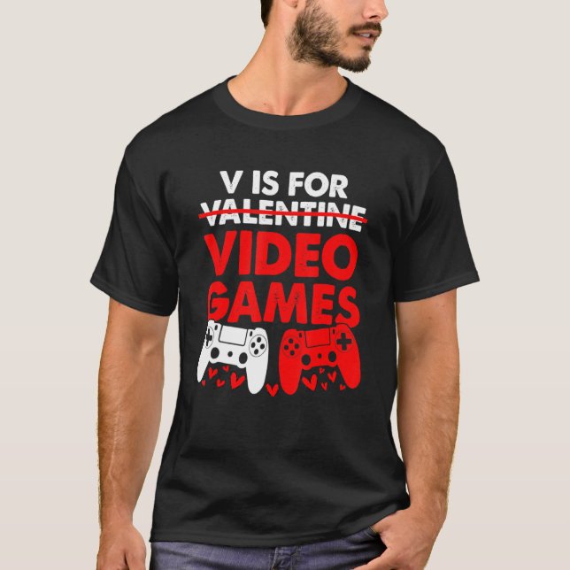 Camiseta V É Para Videos games Gamer Boys Garotas Valem de  (Frente)